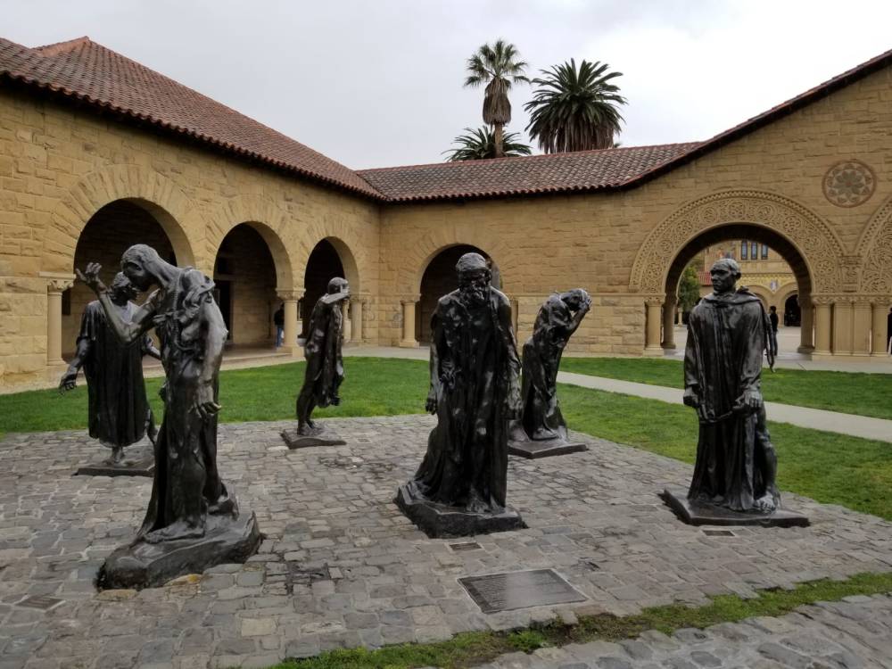 Rodin's Burghers of Calais in Memorial Court
